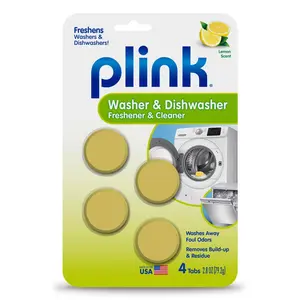212 MAIN Scented Fresh Lemon Fragrance Washer & Dishwasher Cleaner Pack - 4 Count Household Cleaning Supplies for Freshens Appliances, Odor Removal