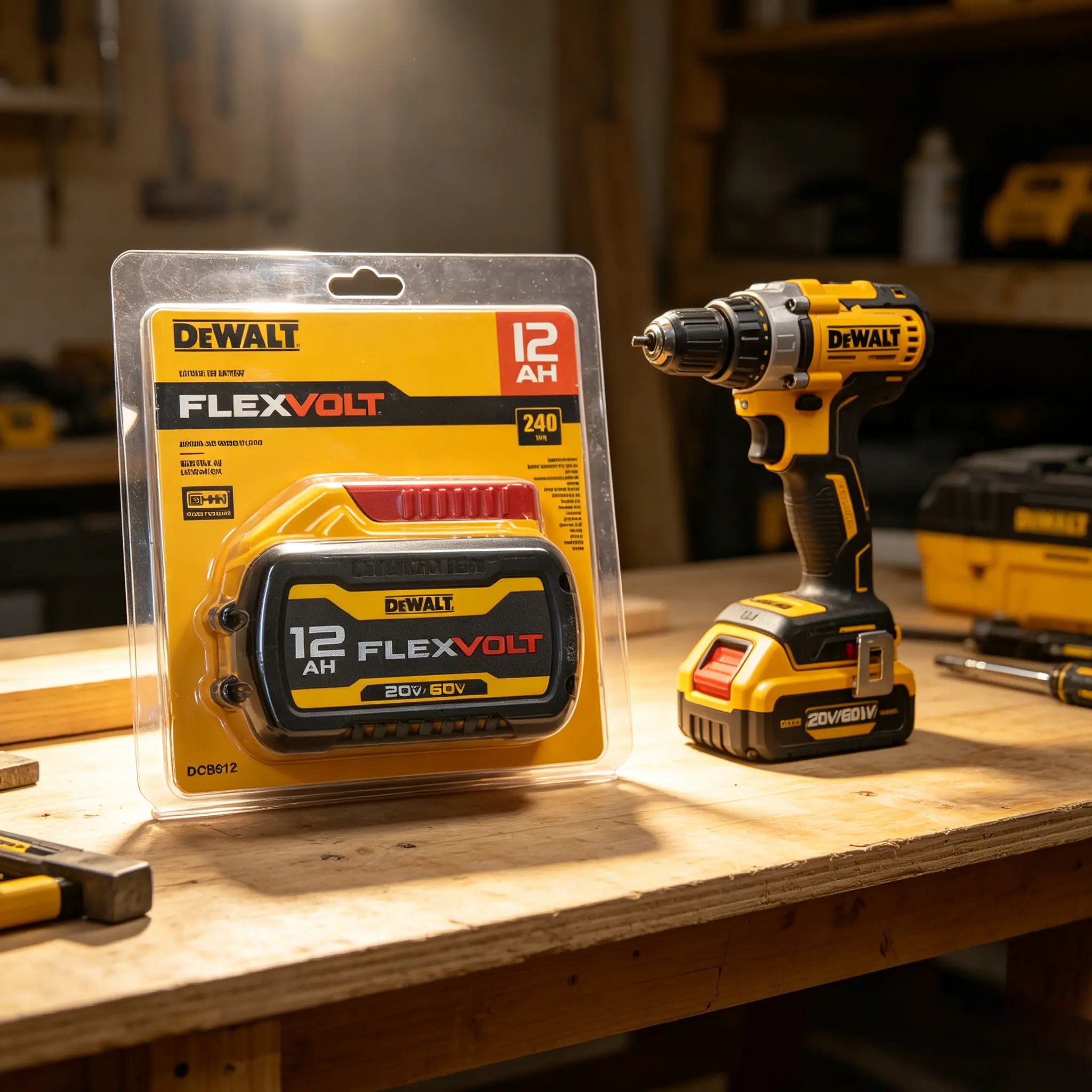 DEWALT DCB612 FlexVolt Lithium-Ion Cordless Tool Battery - 12Ah, 20V/60V Dual Voltage Compatibility, Replacement Drill Battery with Fuel Gauge, Long Runtime for 20V & 60V Dewalt Power Tools max xr brushless impact wrench replacement battery