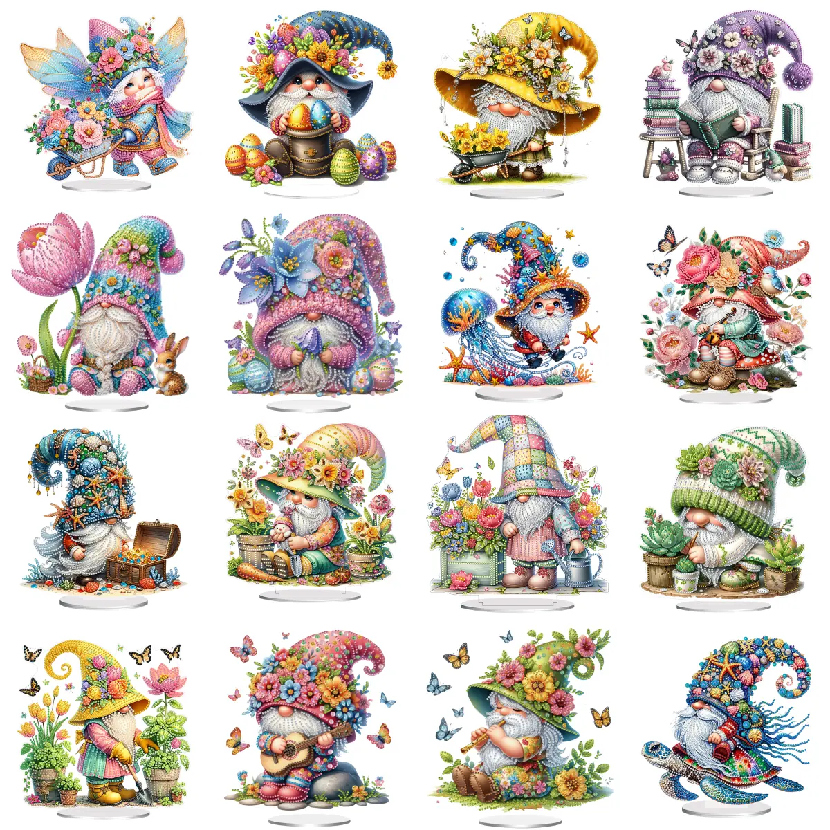 DIY Cartoon Gnome Double Sided Effect Diamond Painting Tabletop Ornaments