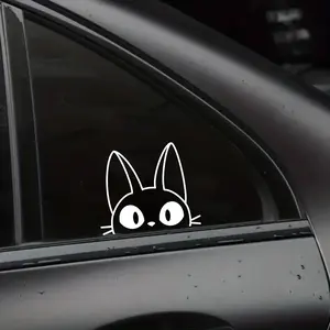 Peeking Jiji Cat Vinyl Decal Kiki's Delivery Service Inspired Sticker for Car Window Mirror Laptop