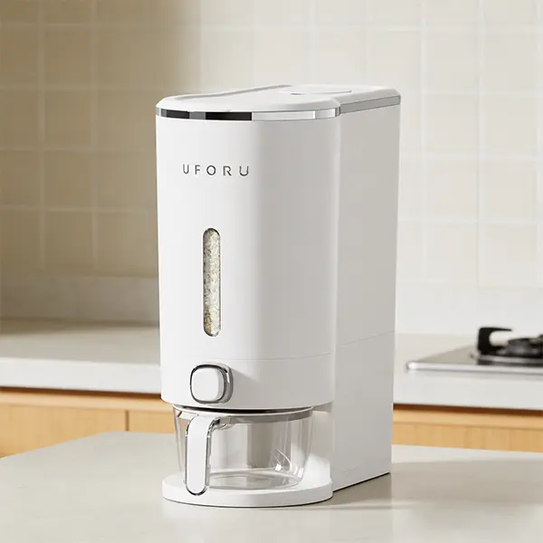 UFORU Insect-Proof Airtight Rice Dispenser with Measuring Cup, 11LBS/22LBS Capacity, Moisture-Resistant Plastic Grain Storage Container, Multi-Purpose Kitchen Pantry Organizer for Rice, Soybeans, Corn, Cereals, Cat Food, Dog Food & Dry Pet Food