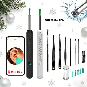 Visible Earwax Removal Kit, Ear Cleaning Tool, Earwax Remover Tool, Ear Care Set with HD Camera & LED Light, In-Ear Cleaner with 5 Replaceable Ear Spoons, Compatible with iOS & Android, Ideal Valentine/Birthday/Holiday Gift