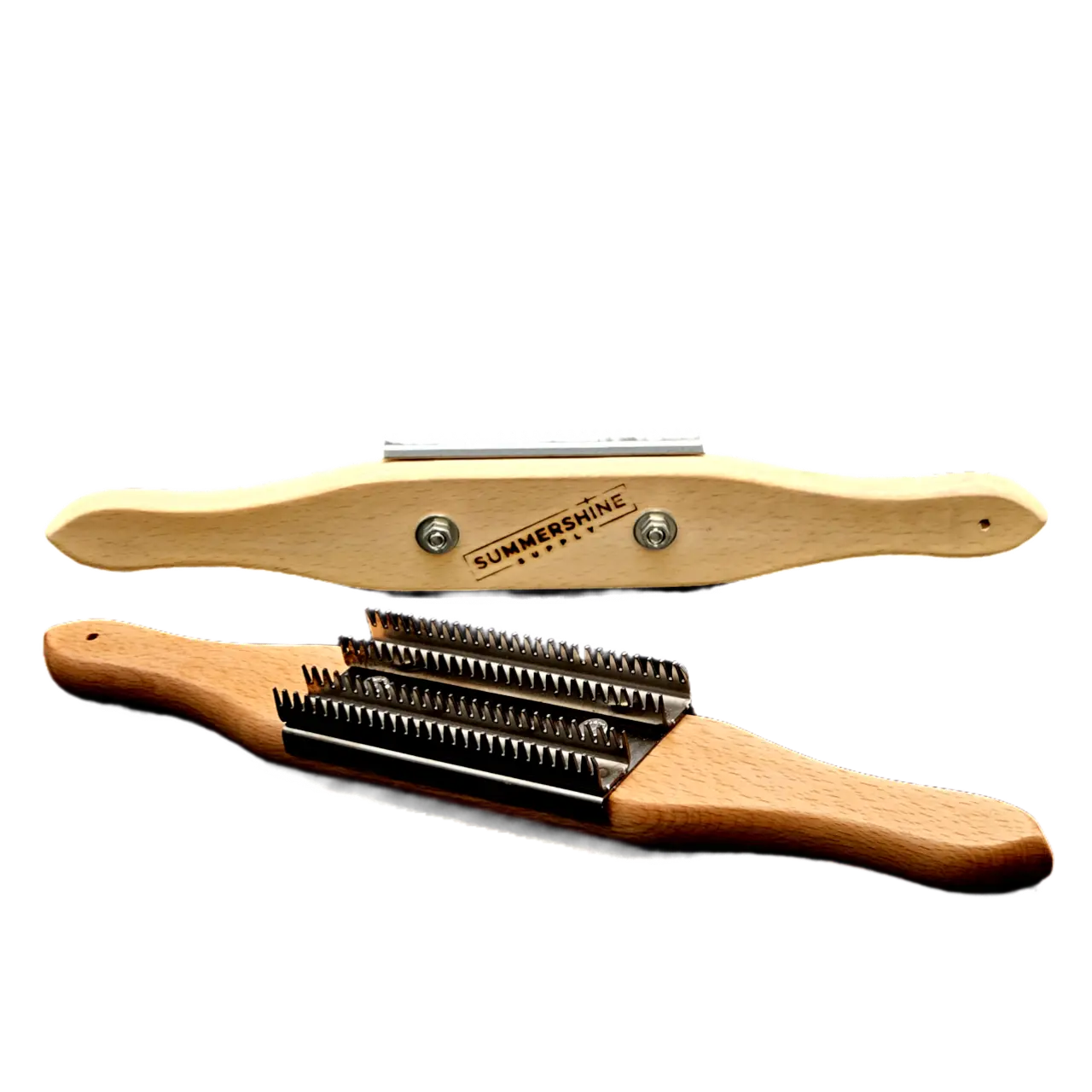 SummerShine Supply Buff Rake - Wooden Handle, Metal Bands, Comfortable Design, Versatile Use for Automotive Car Washing & Maintenance Cleaner Finish