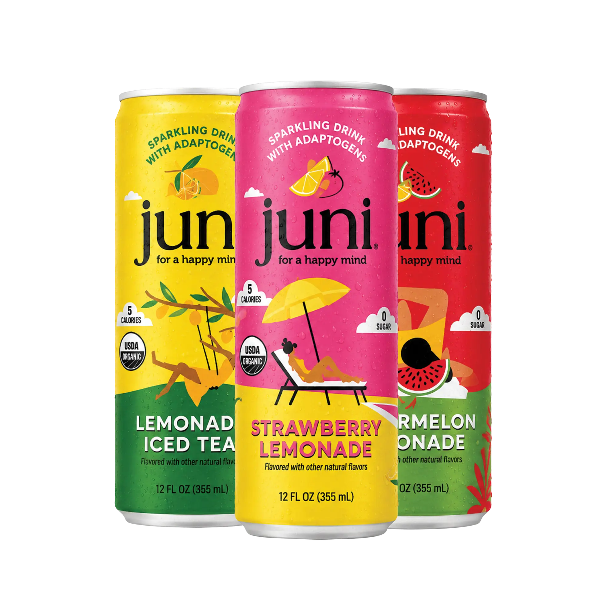 Juni Sparking Adaptogen Drinks, Summer Lemonade Variety Pack