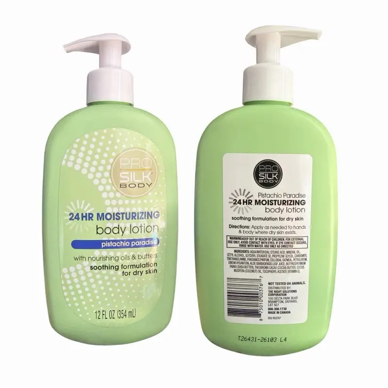 24 hr pro silk body moisturizing body lotion with nourishing oils and butters, soothing formula for dry skin 12FLoz