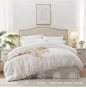 【Only 1 Gift Per Customer】【Random Color & Size】Lightweight Breathable Wrinkle-Free Brushed Microfiber  Bed Sheet Set  Twin, Bright White, Solid outdoorfun 2