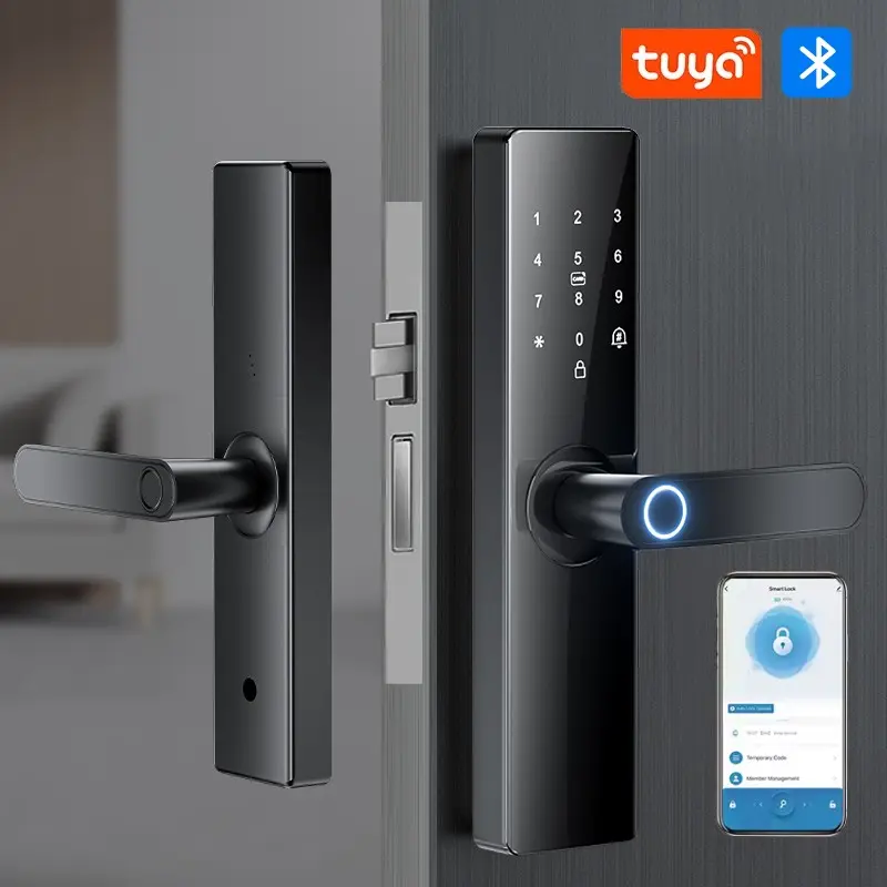 Smart Fingerprint Door Lock, Keyless Entry Front Door Lock Deadbolt with Doorbell, Smart Mortise Lock Built in App Control, IC Card, Keys, Anti-Peep Touchscreen, Digital Keypad Lock, Smart Locks, Perfect for Home/Apartment