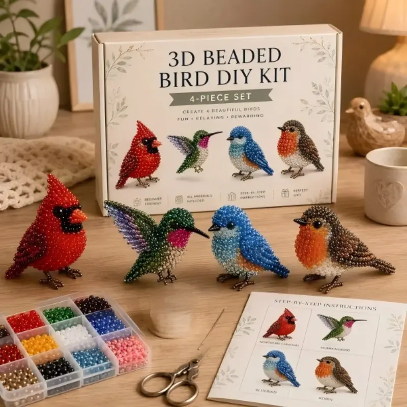 Fashionable Cute 3D Beaded Animal Craft Kit, Bedazzling Beads, DIY Animal Bead Set, Handmade Jewelry Making Supplies, Creative Crafting Tools