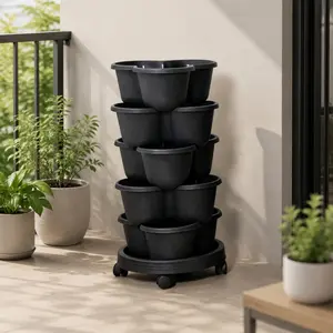 Multi-Layer Vertical Plant Pot, Hangable and Stackable, New Strawberry and Flower Planter, Three-Section Design, Ideal for Balcony, Garden, Indoor Plants