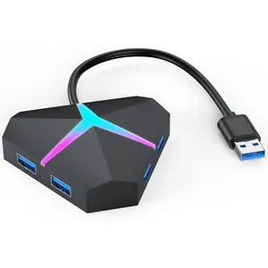 Multi USB Port Hub, 5Gbps High Speed Data Transfer USB 3.0 Multiport Adapter Expander 4 Port, Extra USB Ports Extender for Laptop  Computer PC Desktop PS5