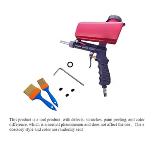 Handheld Pneumatic Sandblasting Gun, Portable Air Sand Blaster, Electric Tool Accessory, Soft Nylon Brush for Cleaning Dust Removal