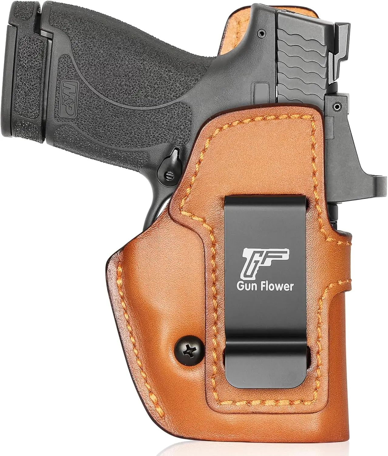 GUN & FLOWER  IWB Leather Holster for M&P Shield 9mm – Comfortable Concealed Carry, Optic Cut, Fits Shield Plus & M2.0 (Right Hand), competition,dealsforyoudays