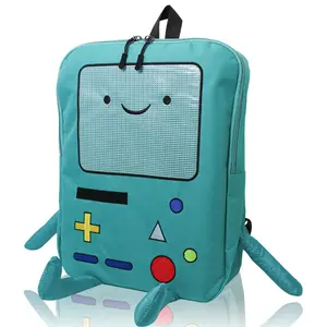 14 Inch Cute Cartoon Backpack Adventure Time Anime Casual Travel Green Anime Bag Breathable Portable Lightweight
