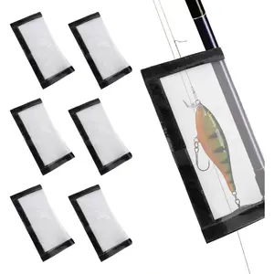 6 count Clear Fishing Lure Wraps, Transparent Lure Covers  Gloves Fish Hook Storage Protectors Pole Sleeve Guard to Keep Fishermen Fishing Safe for Rod