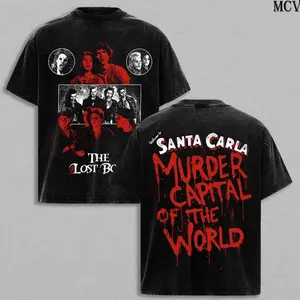 The Lost Boys Vintage Washed Wash Tshirt – 2 Sides Print Retro Movie Tee Unisex Oversized Heavy Cotton Top Streetwear Chicanos Mexican Style 2025 Trend DW8