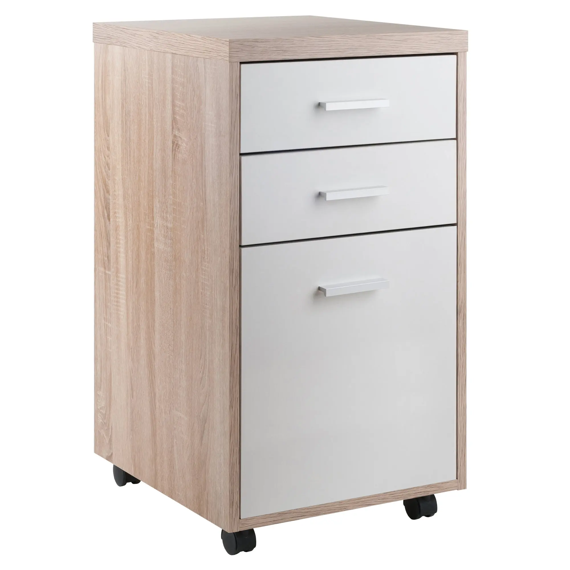 Winsome Kenner File Cabinet, 2-Drawer, Reclaimed Wood and White, Composite wood