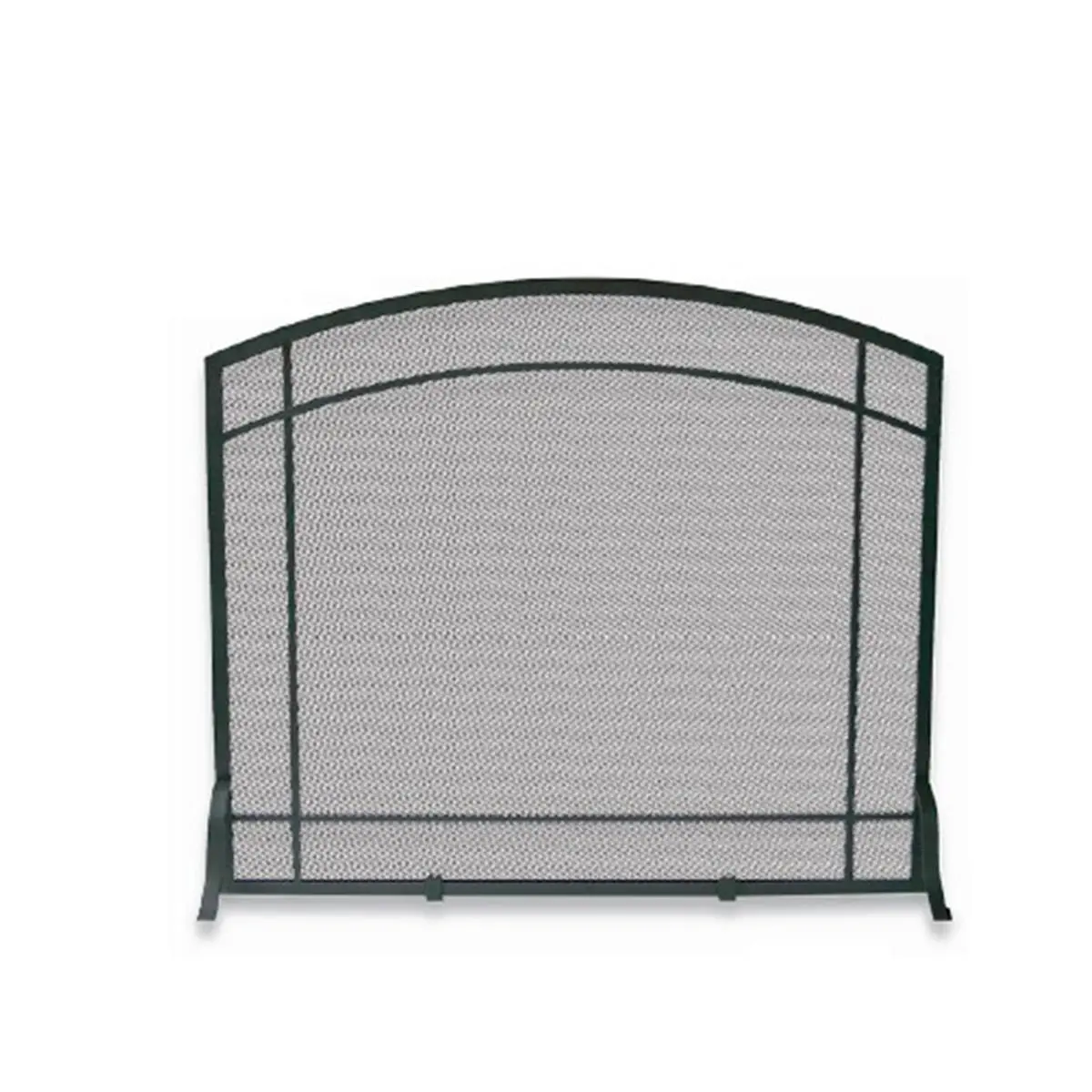 212 MAIN S-1029 Single-Panel Black Wrought Iron Mission Fireplace Screen - 33" H x 39" W Indoor Home Decor Ember Guard with Screen Door Mesh, Protects Room