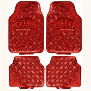 Universal 4-piece all-weather car foot mat, waterproof, dust-proof, easy to clean, durable plastic material, vehicle foot mat
