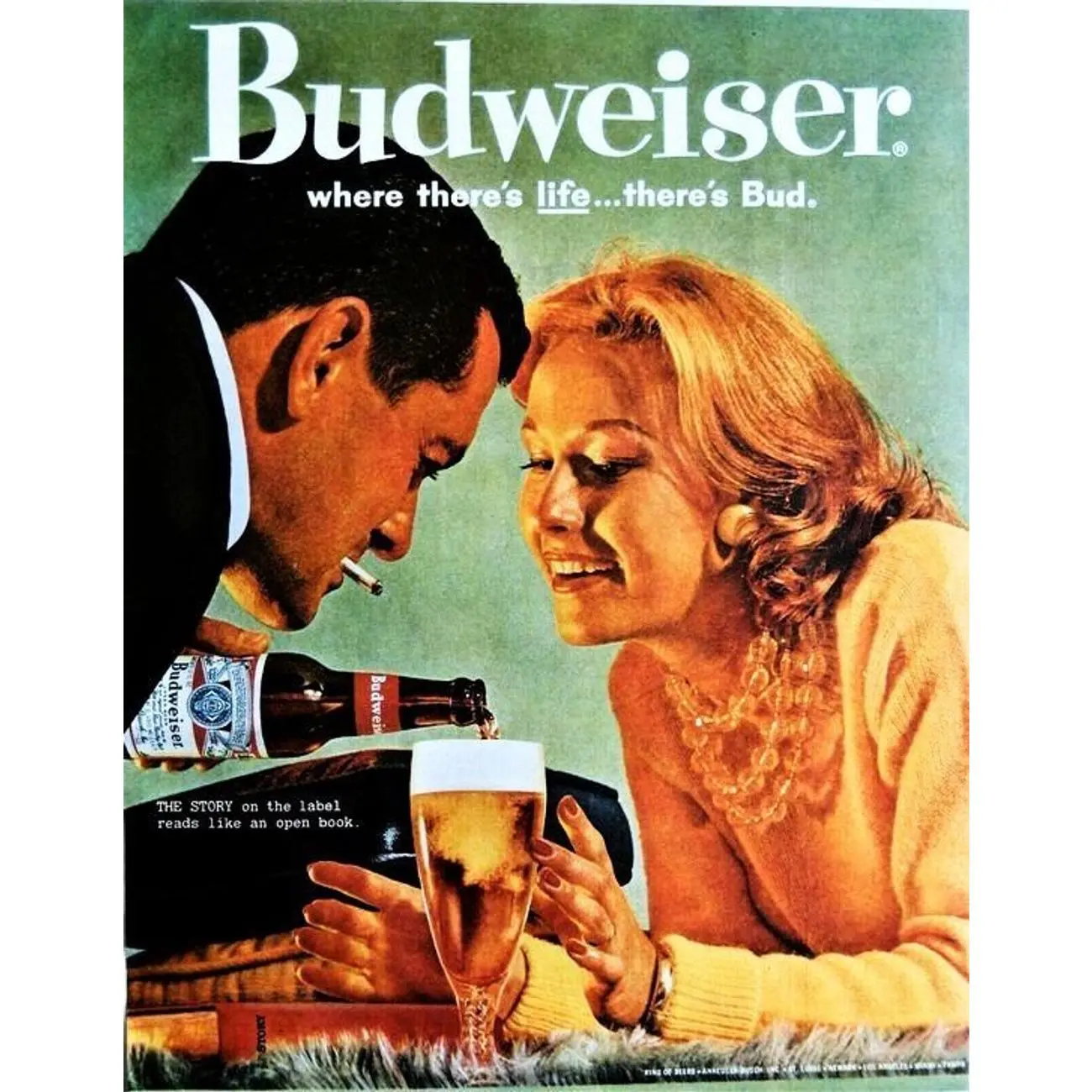1960 Vintage Budweiser Print Ad Poster, Where There's Life There's ...Bud.zz 121
