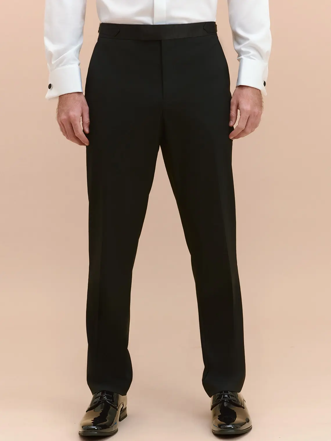 AZAZIE Men's Classic Tuxedo Pants - Tailored Plain Formal Wear with a Flat-Front for Wedding Groomsmen and Elegant Evening Events