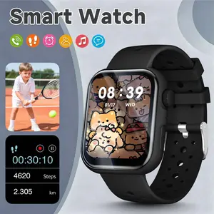 Cute Kids Smart Watch, 1.83 HD Touch Screen, Bluetooth Call, Music Control, Sports Pedometer, Weather Forecast & Mini Games, Fun Watch Faces, Perfect Gift for Kids, Suitable for All Ages