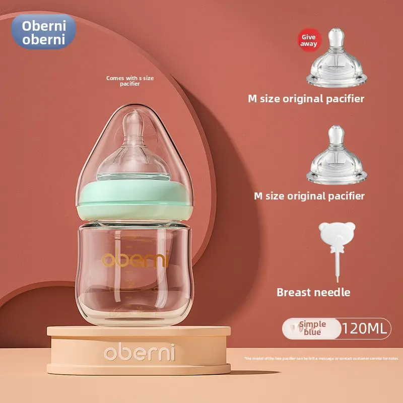 Obani High Borosilicate Glass Baby Bottle, Newborn Juice-Drinking Nursing Supply, Glass Bottles for Babies