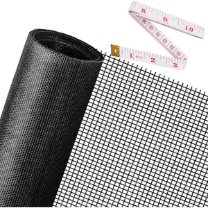 Replacement Window Screens, 48X118 Inch Durable Window Screen Mesh for Patio Porch Door Windows, DIY Adjustable Fiberglass Screen Repair Kit Sliding Net Roll Pet, Black