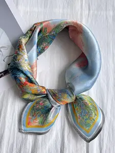 Fashion Versatile 100% Silk Scarf, All-Season Wearable Shawl, Stylish and Comfortable Wrap, Perfect for Any Occasion