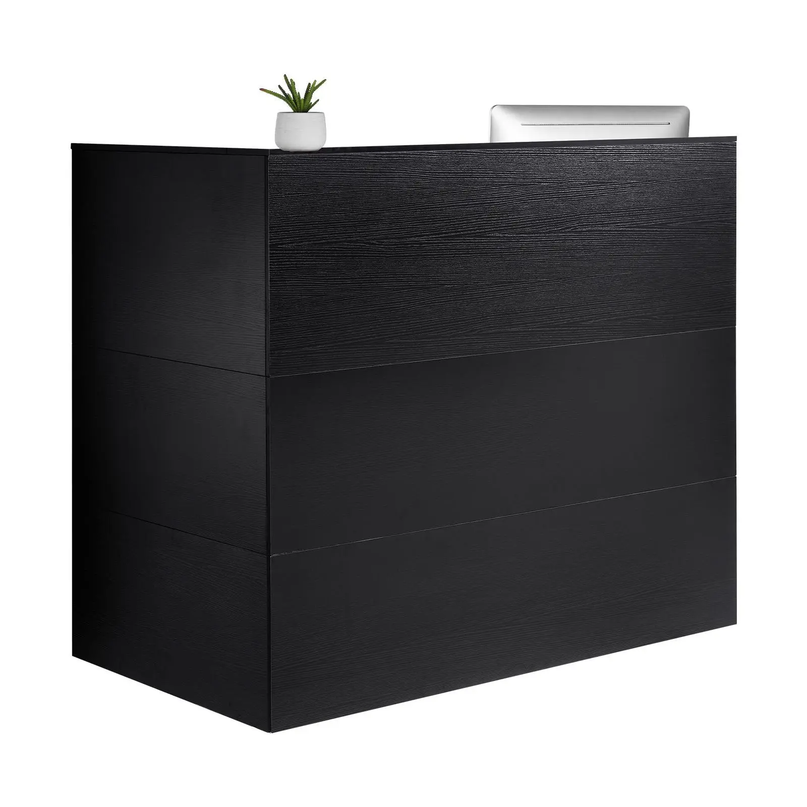 【SummerFinds】VEVOR Reception Desk, 55In L-Shaped Commercial Office Front Counter Table, Engineered Wood Model with Drawer, Keyboard Tray & Storage Cabinet, Durable Easy-Maintenance, Assembly Required for Lobby & Office Checkout, Storage Drawer, Drawers De