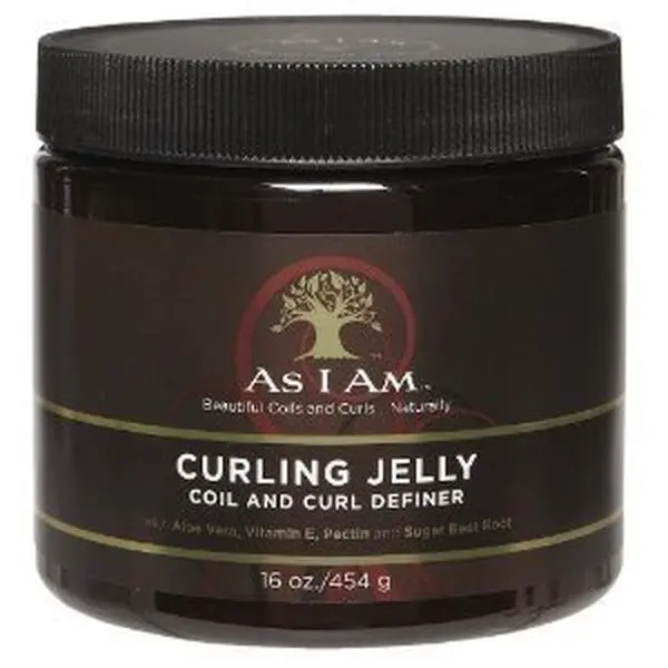 AS I AM Curling Jelly Haircare Gel - Pectin-Infused Moisturizer, Hydrating Natural Curls & Coil Definer, Detangler for Wash & Go Styling, Locks in Moisture, Reduces Shrinkage, Boosts Bouncy Hair, 16 oz, Apply Wet Hair, Defines Curls