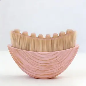 Sensitive Skin Gentle Lymphatic Facial Massage Brush, Lymphatic Drainage Tool, Suitable for Lymphedema & Edema, Elliptical Bristles Manual Skincare, Pain-Free Design, Face Lymphatic Drainage Brush