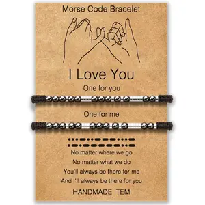 Gifts for Boyfriend, Couples Bracelets for Him Girlfriend Her, I Love You Morse Code Bracelet, Long Distance Relationships Matching Bracelets
