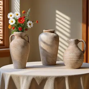 Vintage French Country Ceramic Vase, Creative Decorative Flower Vase, Home Decoration Table Ornament, Ideal for Floral Arrangements, Vintage Vases