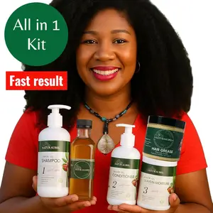 MagicKit, Combo,Haircare Kit - Shampoo, Conditioner, Grease & Jojoba Oil - 10 Organic Ingredients, Fast Results, Peppermint Scent, USA Origin, Natural Hair Growth Solution