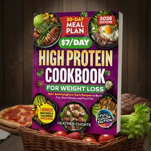 The $7/Day High-Protein Cookbook: 120+ Easy Low-Carb Recipes & 30-Day Meal Plan
