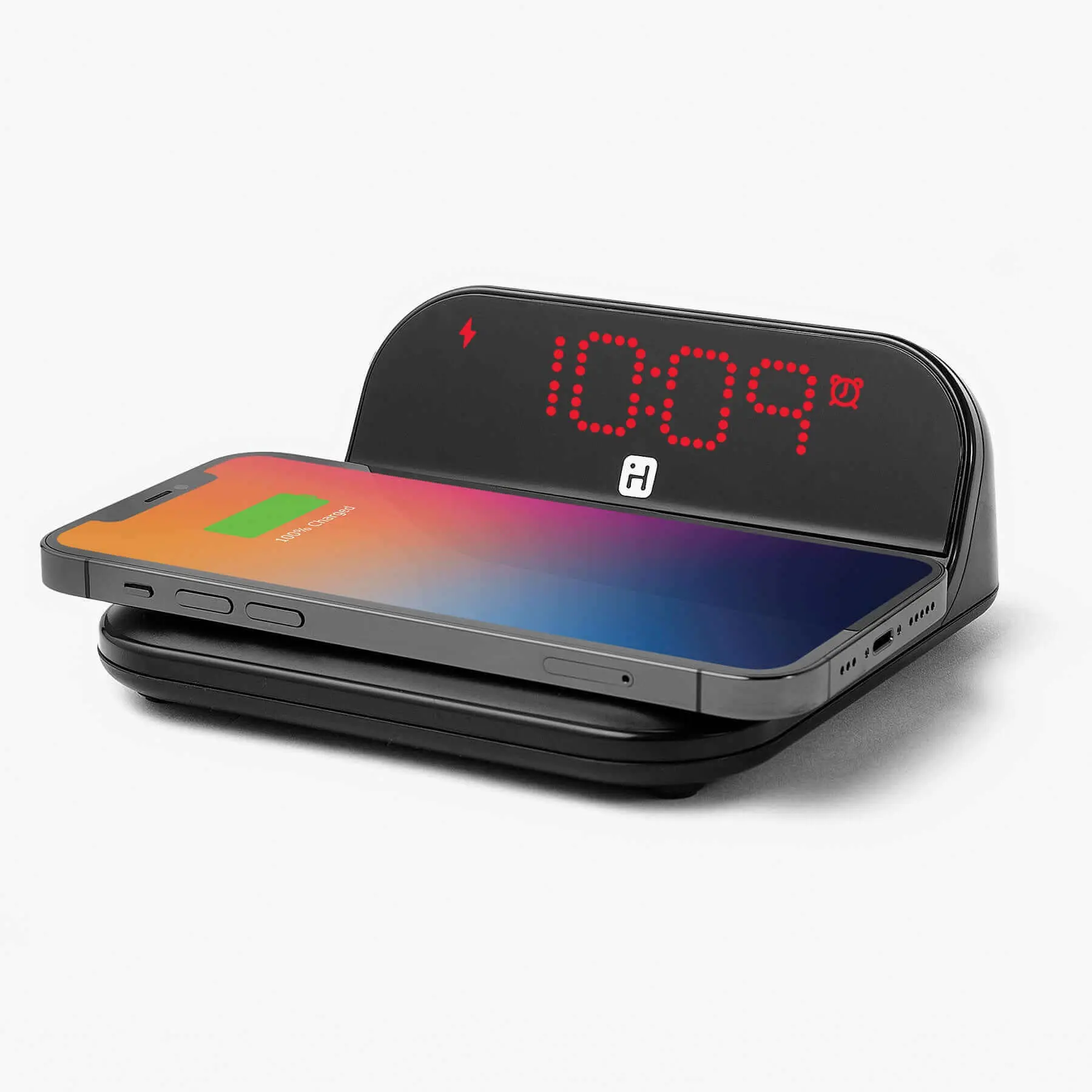 Wireless Charger with Digital Alarm Clock (iHV18B) for Smartphone, Cellphone, Android Devices, Electronic Device Charging Needs