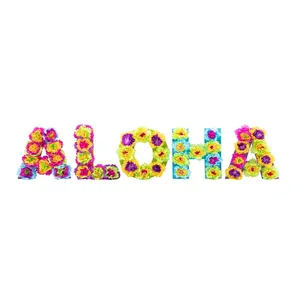 Aloha Flower Wall Decoration - 5 Pc.