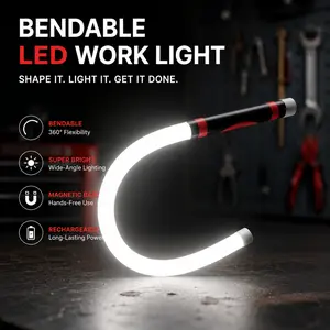 Boujee Kitchen Gadget Flexible LED Light Stick - 30 in Rechargeable Bendable Flashlight, 3 Lighting Modes, High Lumen Brightness, Multifunctional Portable Mechanic Light for Auto Repair, Garage Use, Rechargeable Flashlight