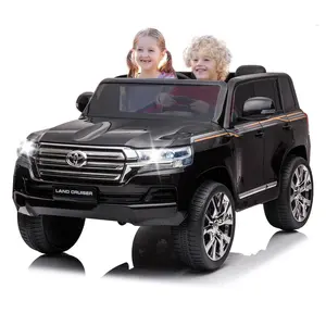 GARVEE 12V Battery-Powered 2-Seater Kids' Electric Ride-On Truck - Parental Control, Seat Belts, LED Lights, 4 Powerful Wheels, Interactive Driving Experience, Black Ideal Gift
