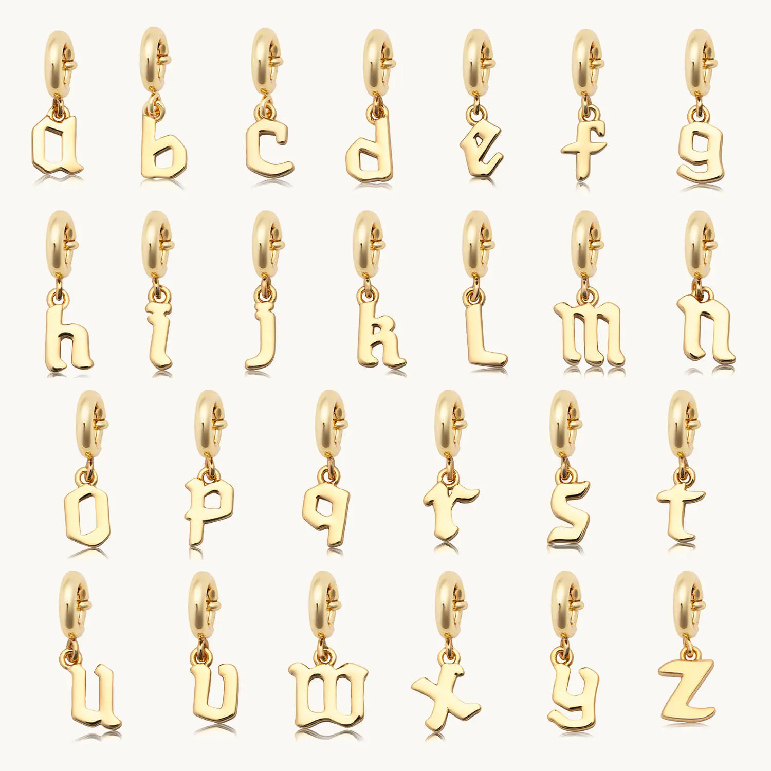 Little Words Project, Gothic Letter Charm, 14K Gold-Plated, Customizable Initial Charm Little Words Project, Gothic Letter Charm, 14K Gold-Plated, Customizable Initial Charm