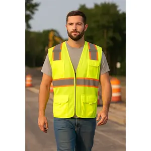 Hi Vis Safety Vest – Durable Reflective Design with 4 Pockets