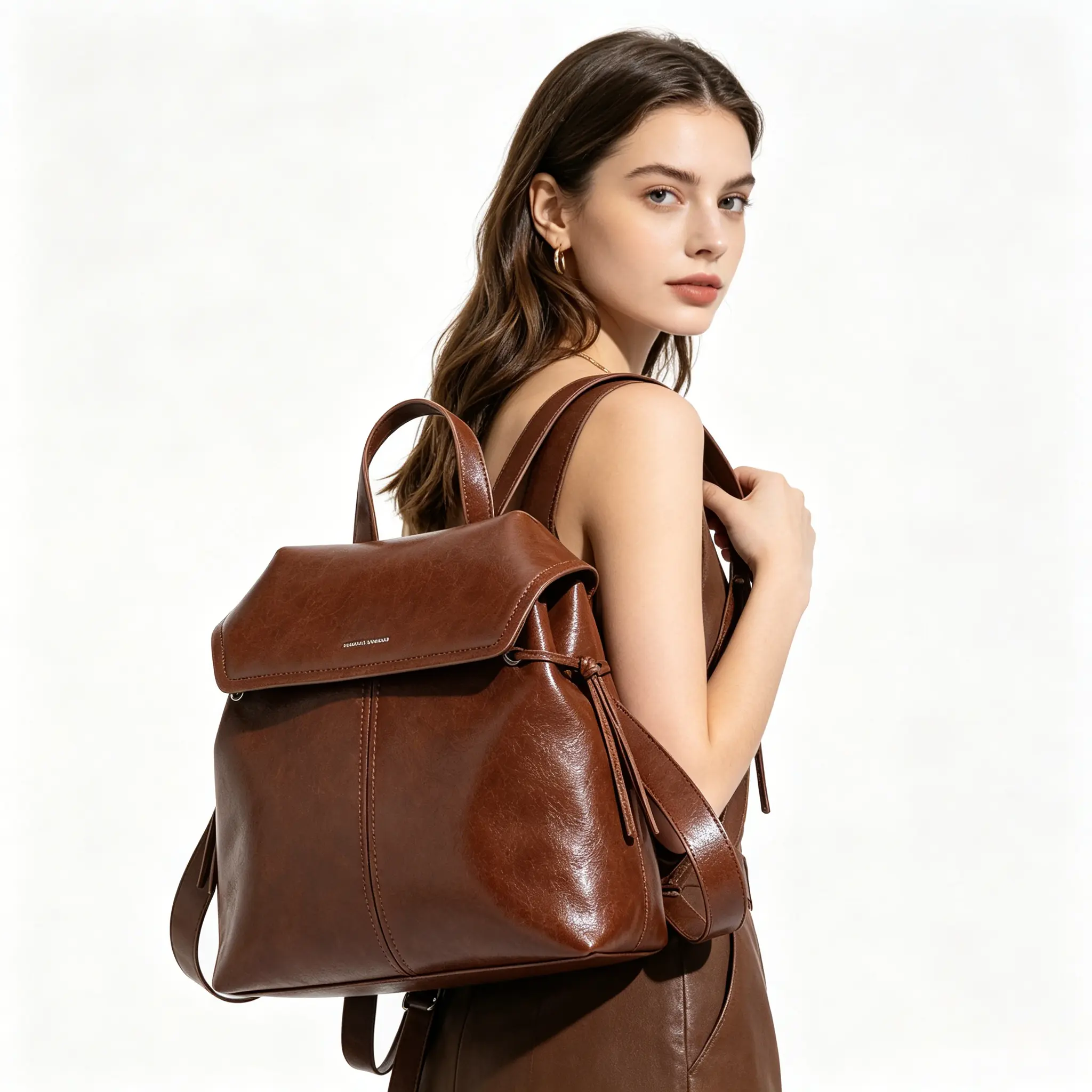 1pc Multifunctional Women Backpack, Retro Brown Leather Backpack, Korean Style Casual Bag for Commute, Travel and Outdoor Use