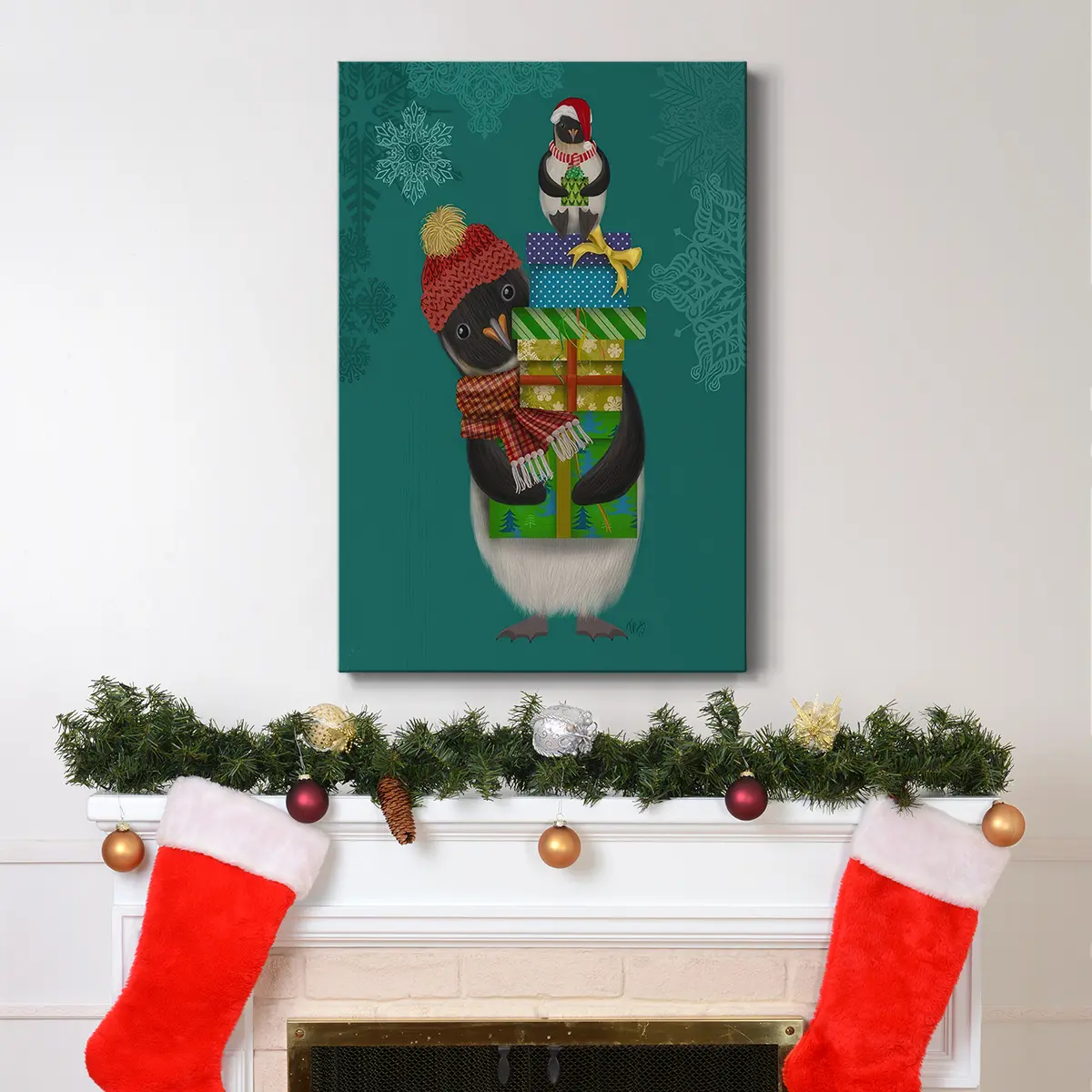 Christmas Penguin Gifts- Gallery Wrapped Canvas