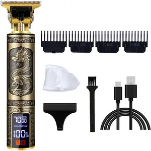 Professional Hair Trimmer for Men,T-Blade Zero Gapped Cordless Hair Trimmer Edger Clipper for Hair Cutting Rechargeable Hair Liners Electric Beard Trimmer Shaver with LED Display springtok