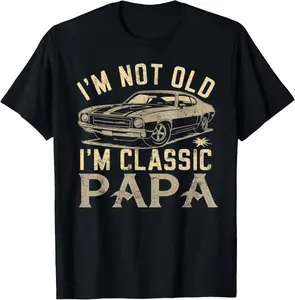 100% Cotton Fashion Garment Funny Gift for Papa - I am Classic Papa Gift For Fathers Day T-Shirt Tropical Short