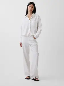 Gap Women's Linen-Cotton Wide-Leg Pants