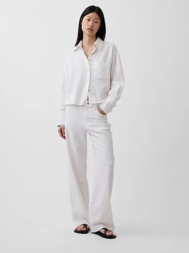 Gap Women's Linen-Cotton Wide-Leg Pants