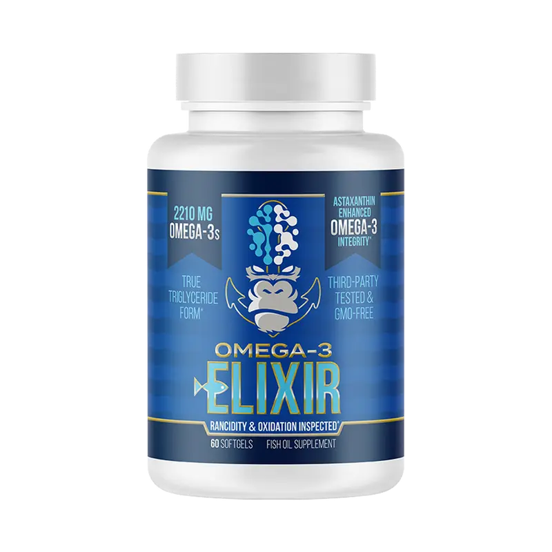 Gorilla Mind - Omega-3 Elixir - Third Party Tested Fish Oil Supplement - 60 Softgels (30 servings)