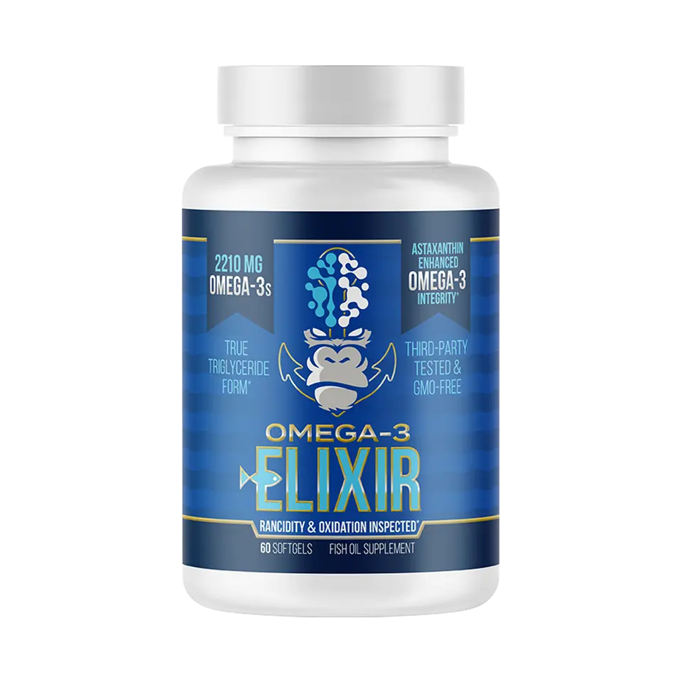 Gorilla Mind - Omega-3 Elixir - Third Party Tested Fish Oil Supplement - 60 Softgels (30 servings)