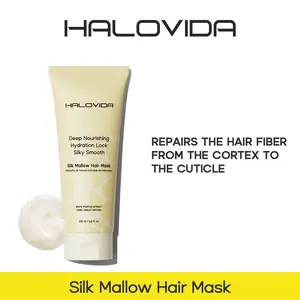 Halovida Silk Mallow Hair Mask for Hydrating and Moisturizing Hair,Strengthens & Maintains Bonds within Hair, Flyaways & Reduce Breakage,Instant Softness & Shine,Gentle,Dry & Damaged Hair Professional Treatment,6.8 fl.oz,#Summervibes summerwins